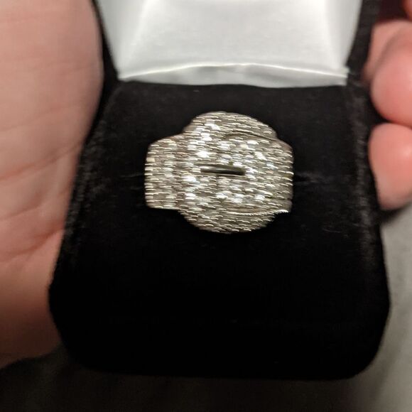 Sterling Silver CZ buckle ring - Picture 2 of 6